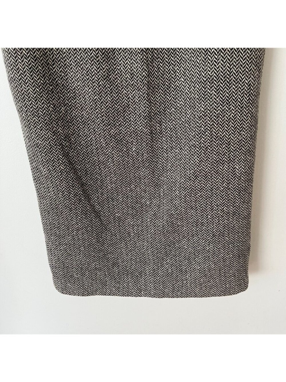 Vintage Talbots Long Wool Blend Black White Herringbone Skirt Women's Size 14 - Picture 2 of 10
